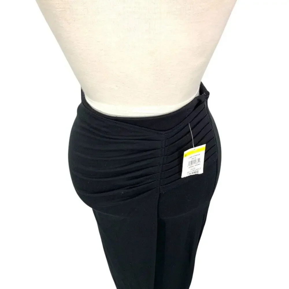 Halogen Ruched Jersey Midi Skirt Black Size XXS NWOT $34 MSRP